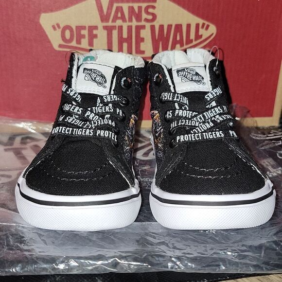 VANS Sk8-Hi Zip ProjectCAT Protect Tigers Discovery Rare ComfyCush Shoes Size 5 - Picture 3 of 11